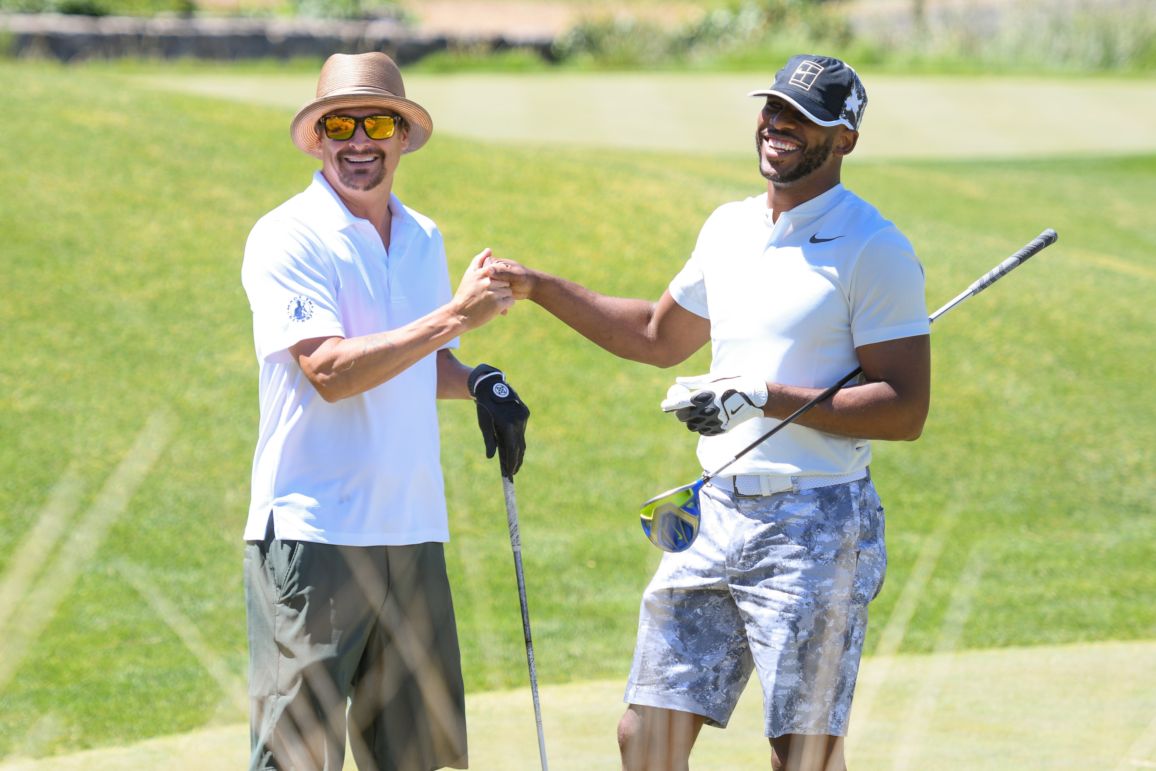 Kid Rock and Chris Paul playing a round of golf at Shadow Creek