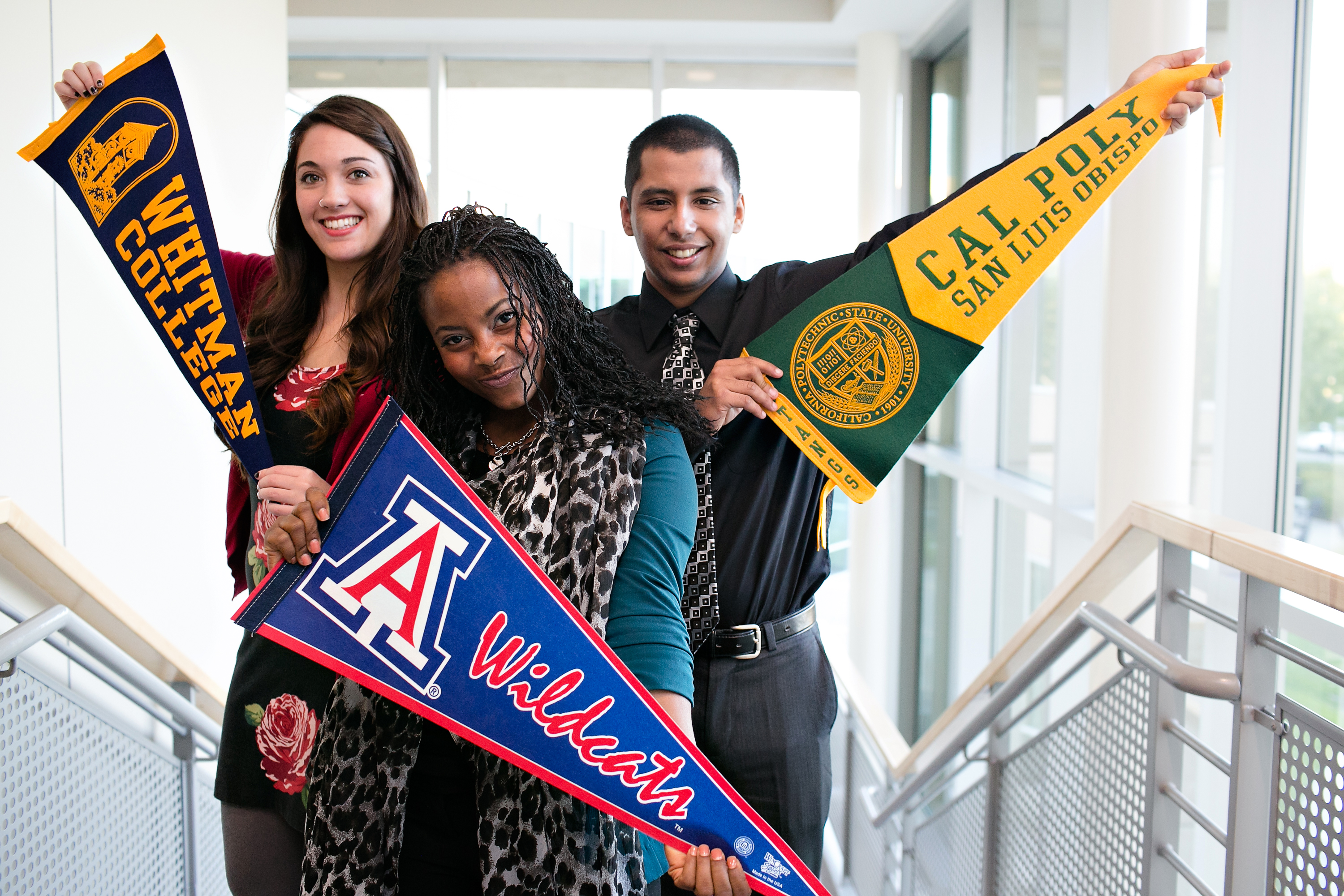 Earl Woods Scholars with pennants