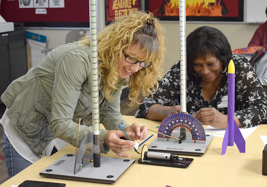 Educators work on rocketry at the TGR EDU: Create fall free workshop in Anaheim