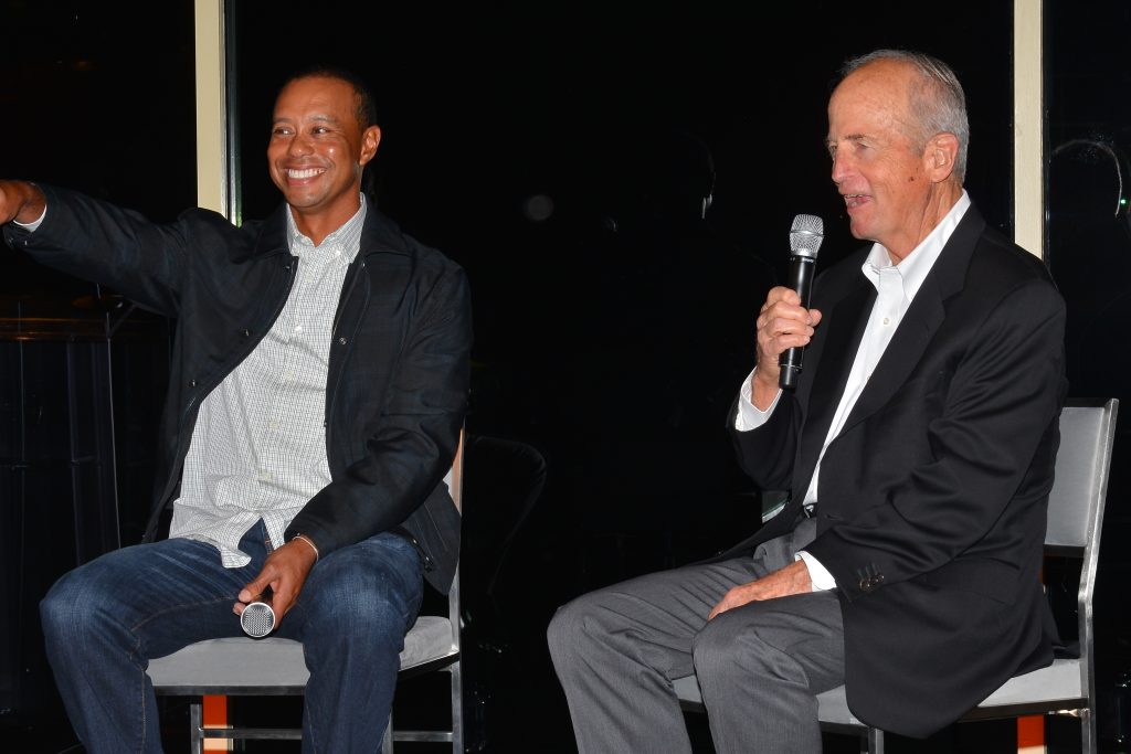 Tiger Woods and Peter Ueberroth