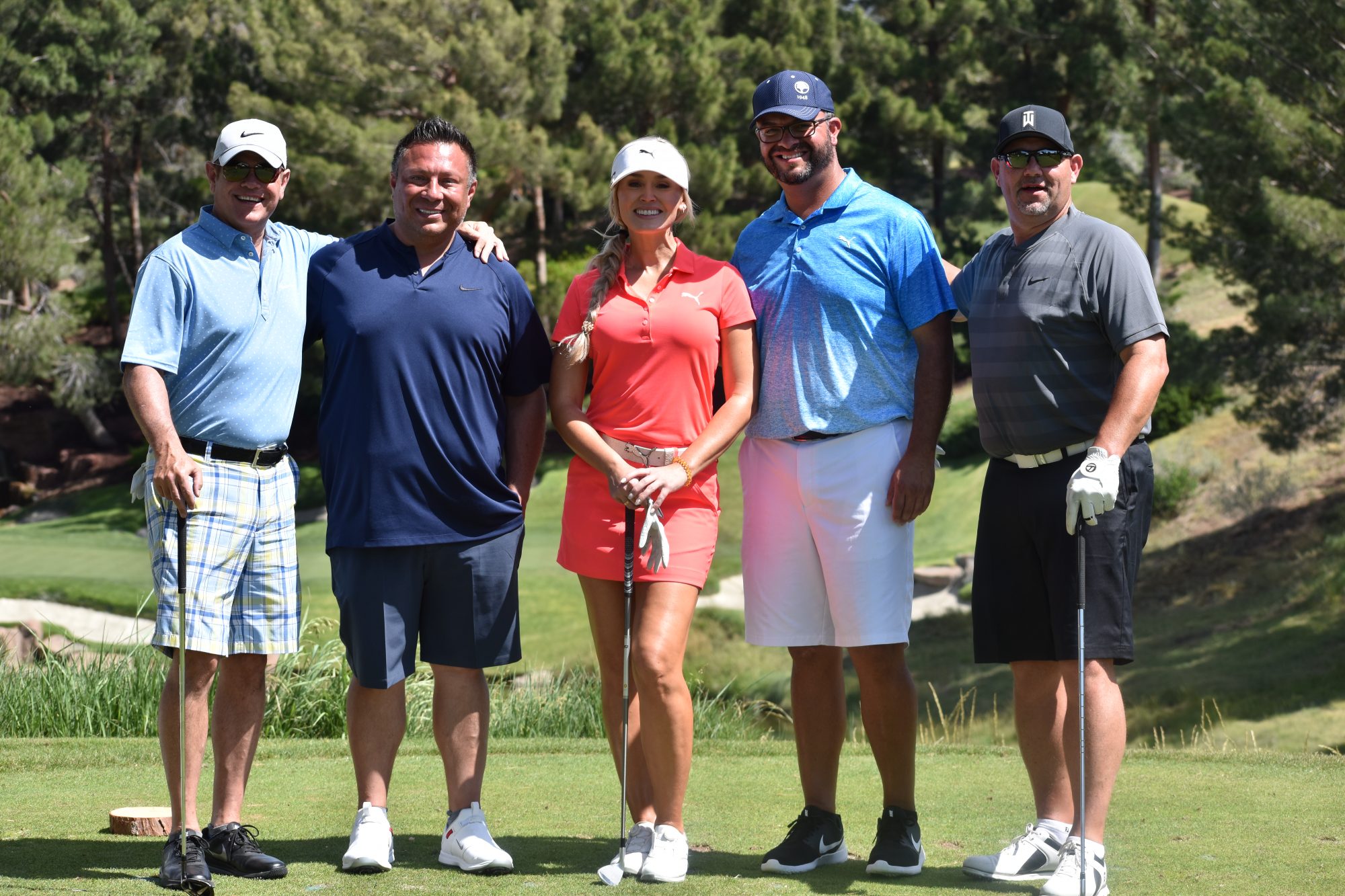 Blair O'Neal and guests at Shadow Creek Golf Course 